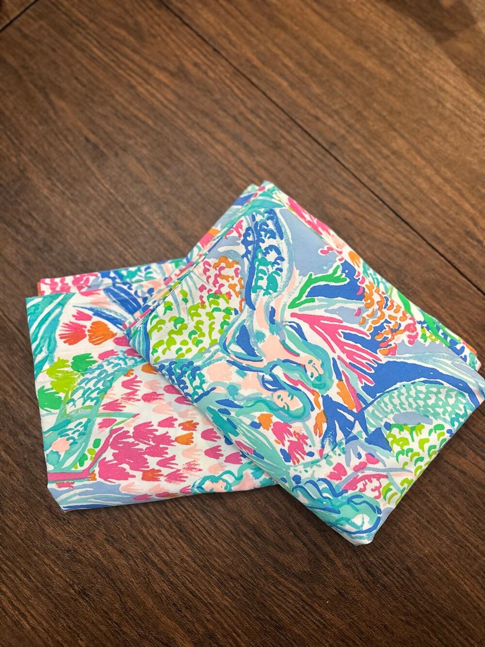 Lilly Pulitzer Pottery Barn Kids Pillowcase Mermaid Cove Print Organic Cotton